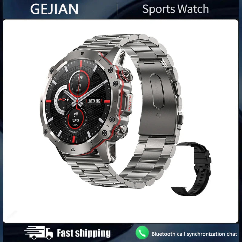 2023 New Smart Watch Men's Bluetooth Call Android IOS Mobile Heart Rate Monitoring Sports Waterproof 1.43-inch Round Smart Watch