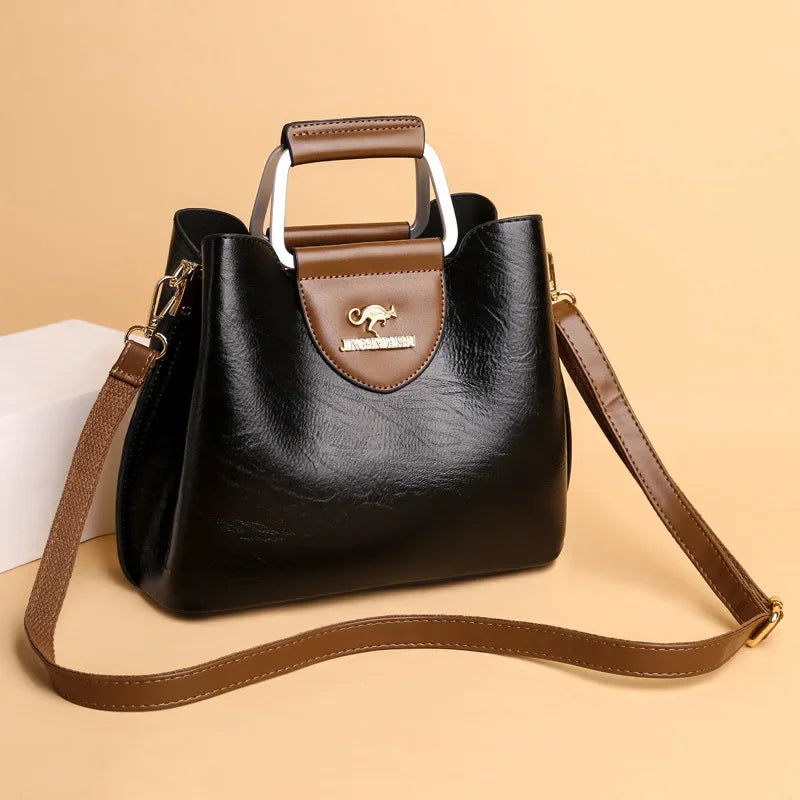 PU Soft Leather Texture Handbag New Cross-border Women's Bag Niche Design Fashionable Shoulder Bag Large Capacity Tote Purse