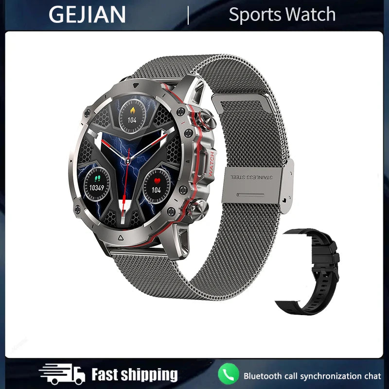 2023 New Smart Watch Men's Bluetooth Call Android IOS Mobile Heart Rate Monitoring Sports Waterproof 1.43-inch Round Smart Watch