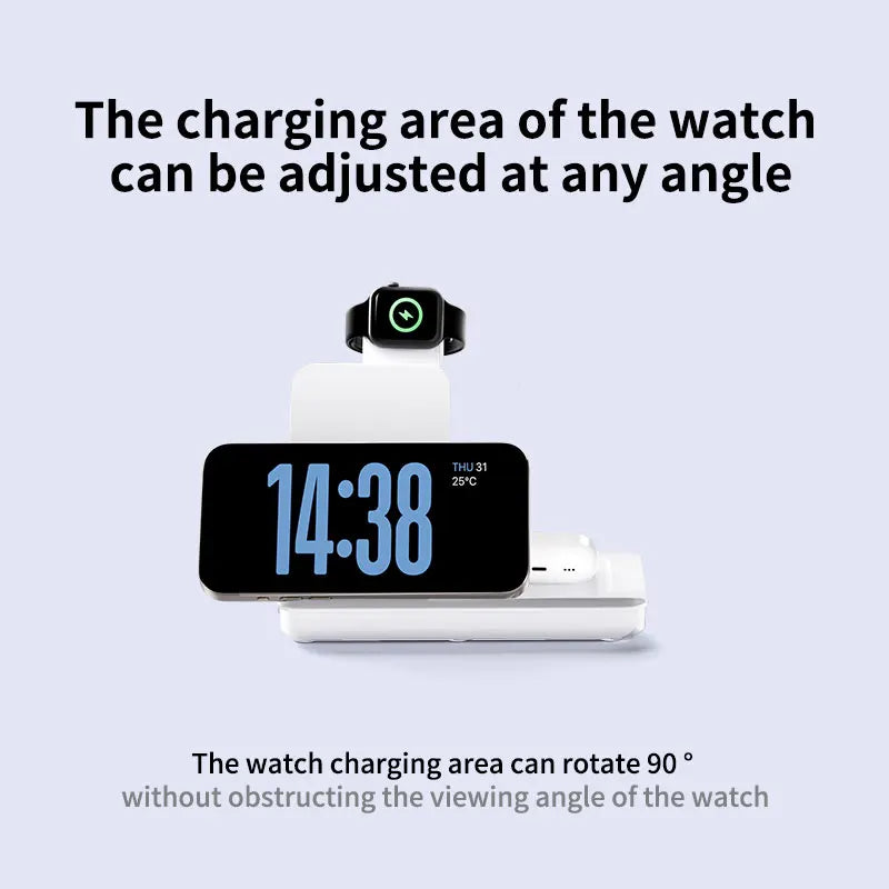 Magnetic Folding Three in One Wireless Charging Charger 15W Fast Charging Suitable for Apple Phone Watch Earphones