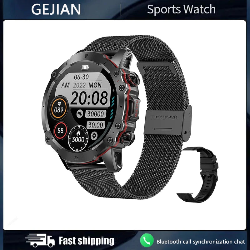 2023 New Smart Watch Men's Bluetooth Call Android IOS Mobile Heart Rate Monitoring Sports Waterproof 1.43-inch Round Smart Watch