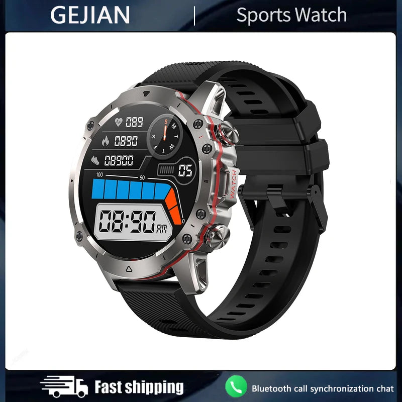 2023 New Smart Watch Men's Bluetooth Call Android IOS Mobile Heart Rate Monitoring Sports Waterproof 1.43-inch Round Smart Watch