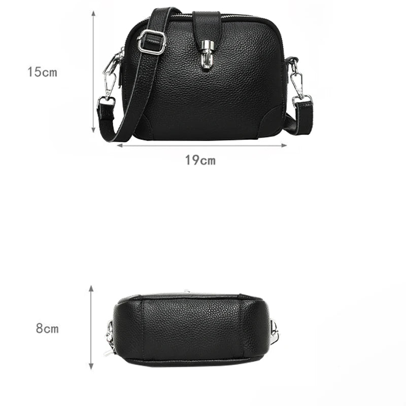 Luxury New 2024 Women's Shoulder Bag 100% Layer Cowhide Female Messenger Bags Trendy Designer Casual Handbag Wallet Sac A Main