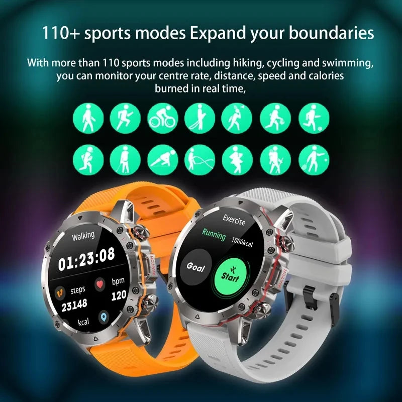 2023 New Smart Watch Men's Bluetooth Call Android IOS Mobile Heart Rate Monitoring Sports Waterproof 1.43-inch Round Smart Watch